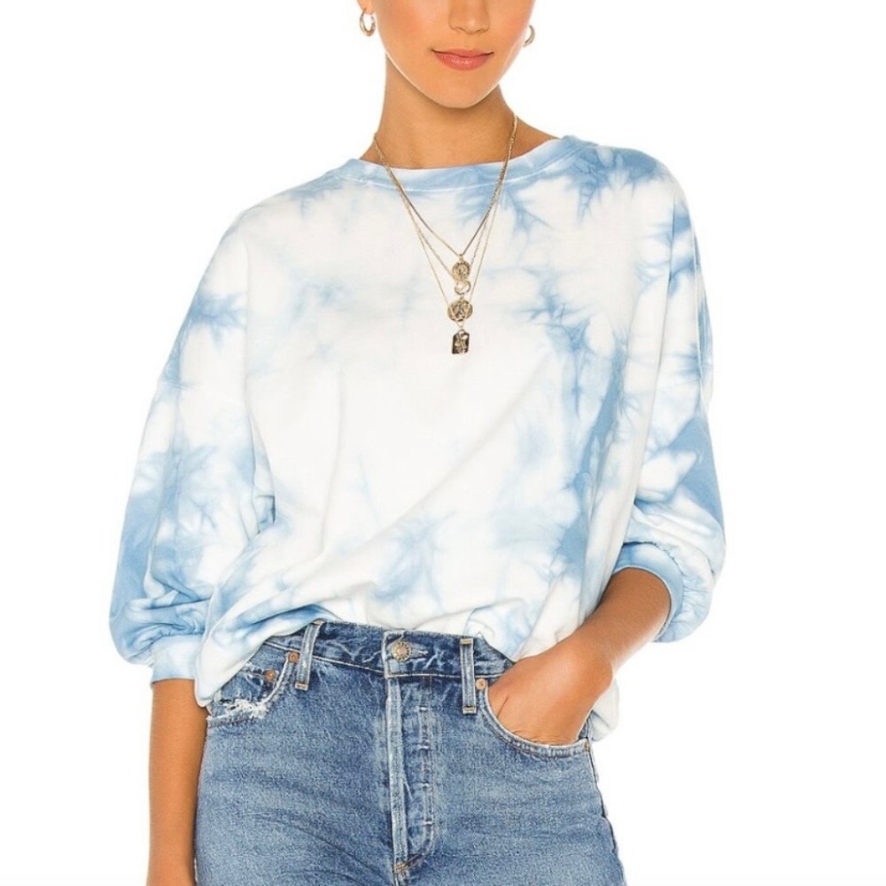 ALLSAINTS Storn Tie Dye Sweatshirt Chalk Blue Size S